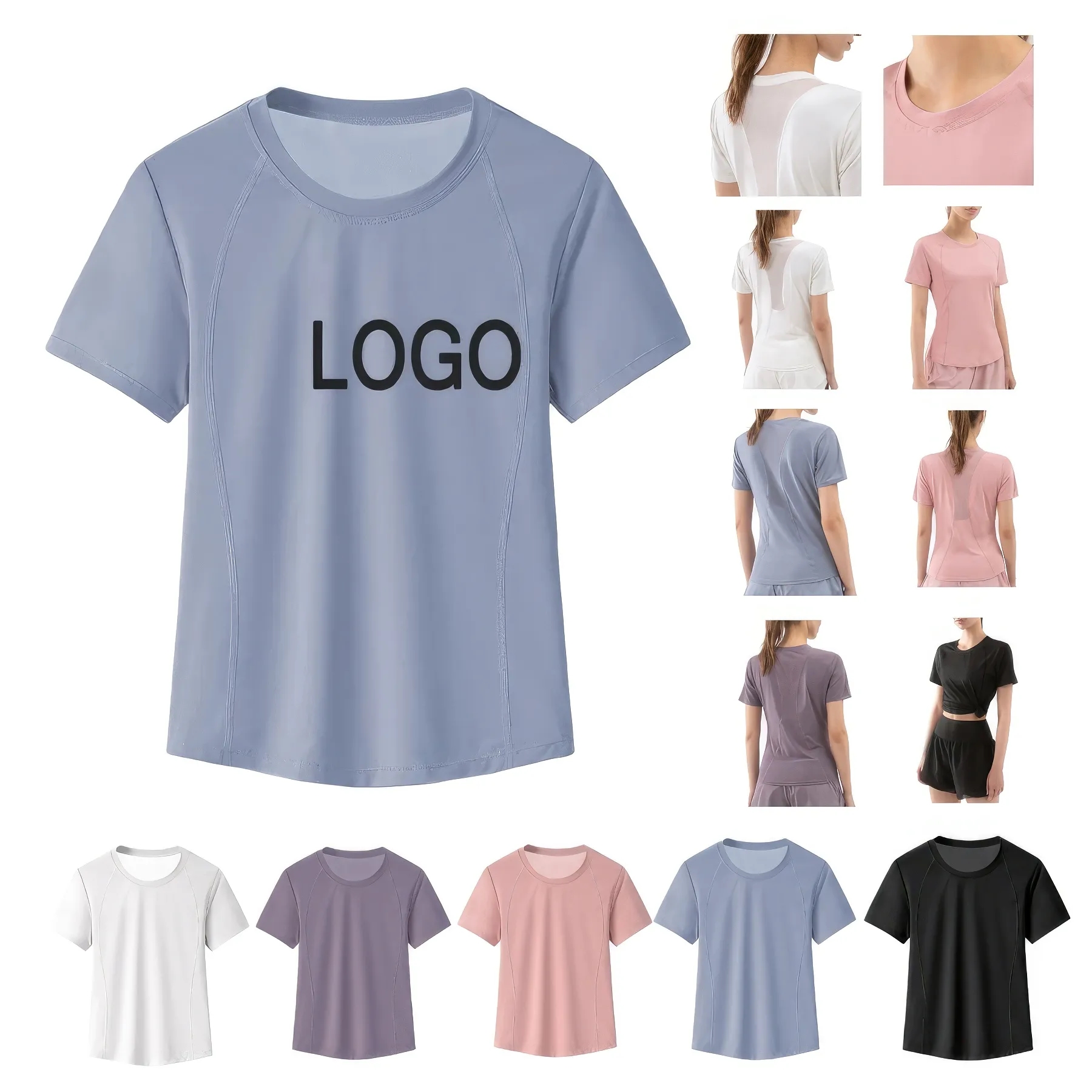 Sport Fitness Workout Quick Dry Yoga Running T-Shirt -Women 2