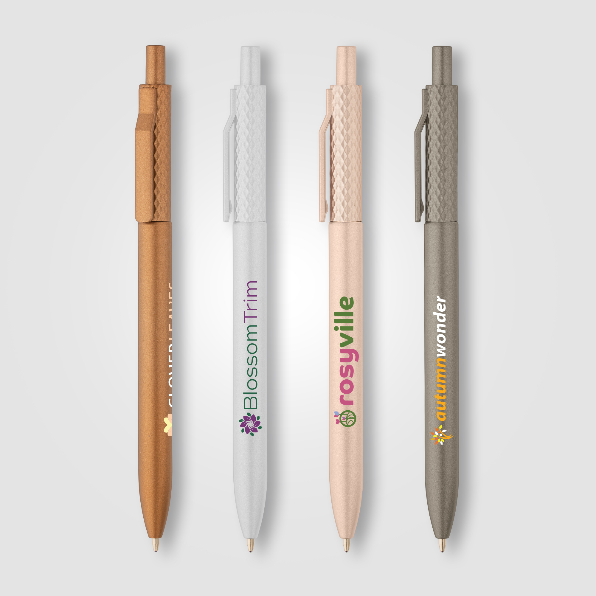 Vale Recycled Plastic Diamond Textured Metallic Pen 2