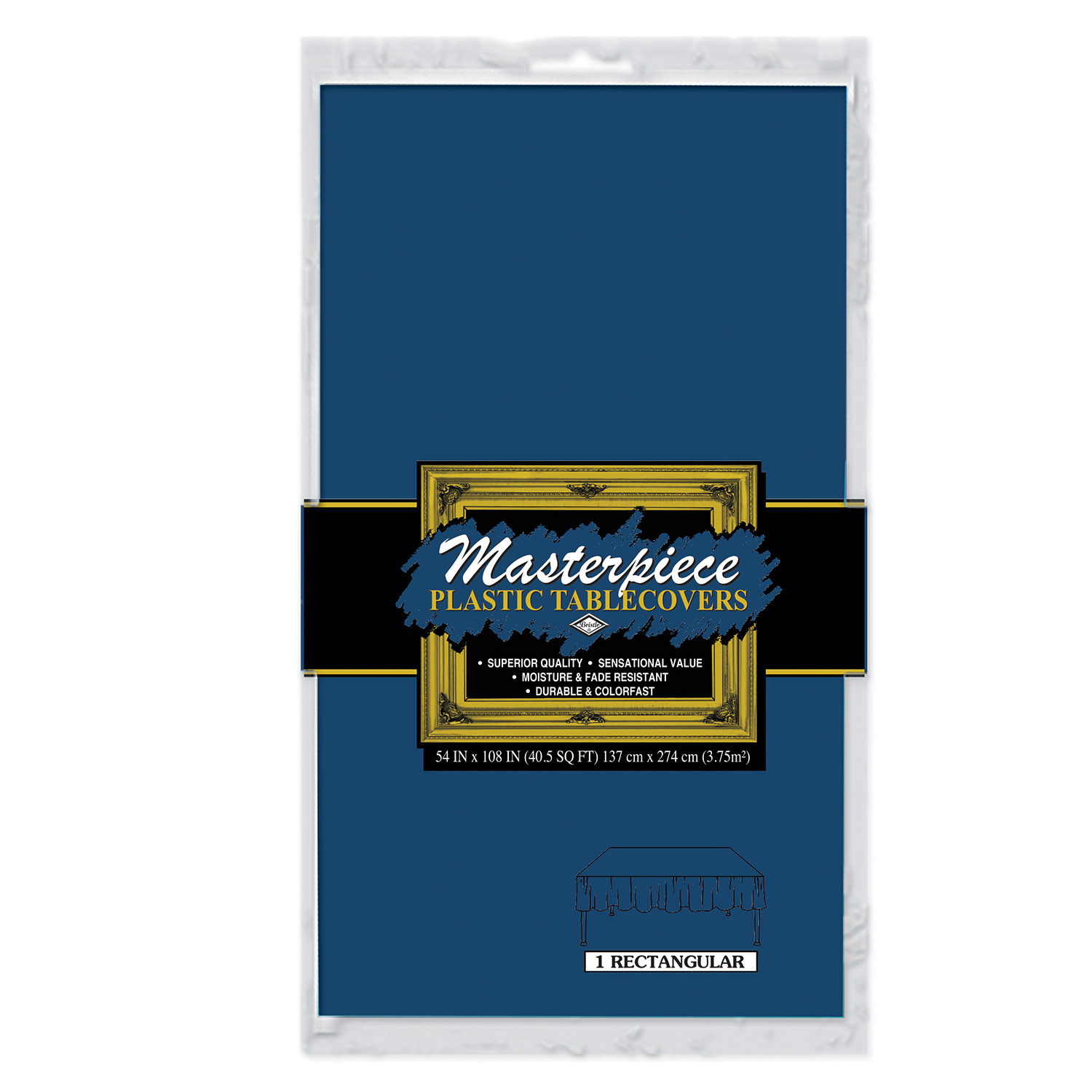 Masterpiece Rectangle Plastic Table Cover BLACK