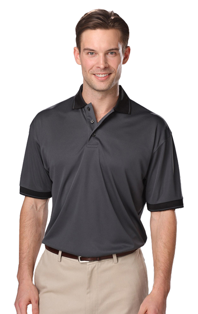 Men's Striped Trim Value Wicking Polo 2