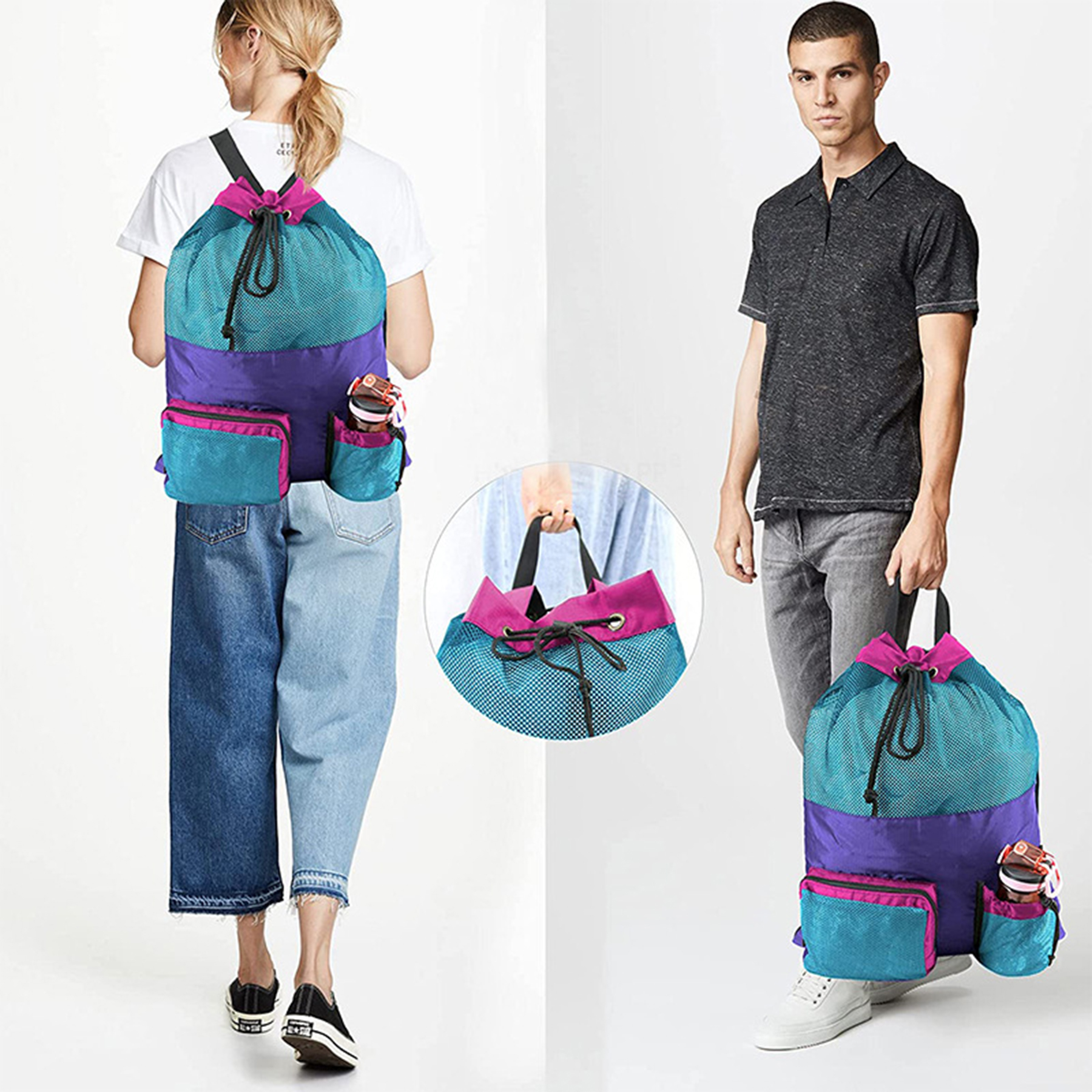Drawstring Backpack Sports Gym 7