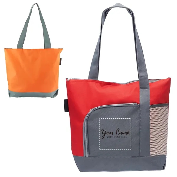 600D Polyester Canvas Zipper Tote 2