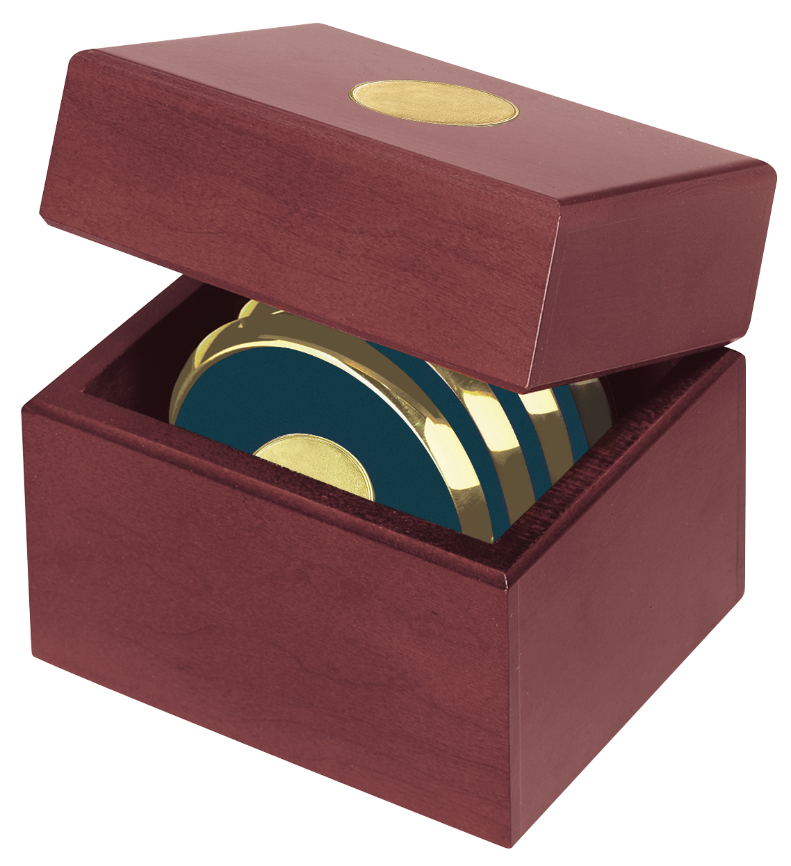 JAFFA® Four Coasters with Solid Cherry Chest 11