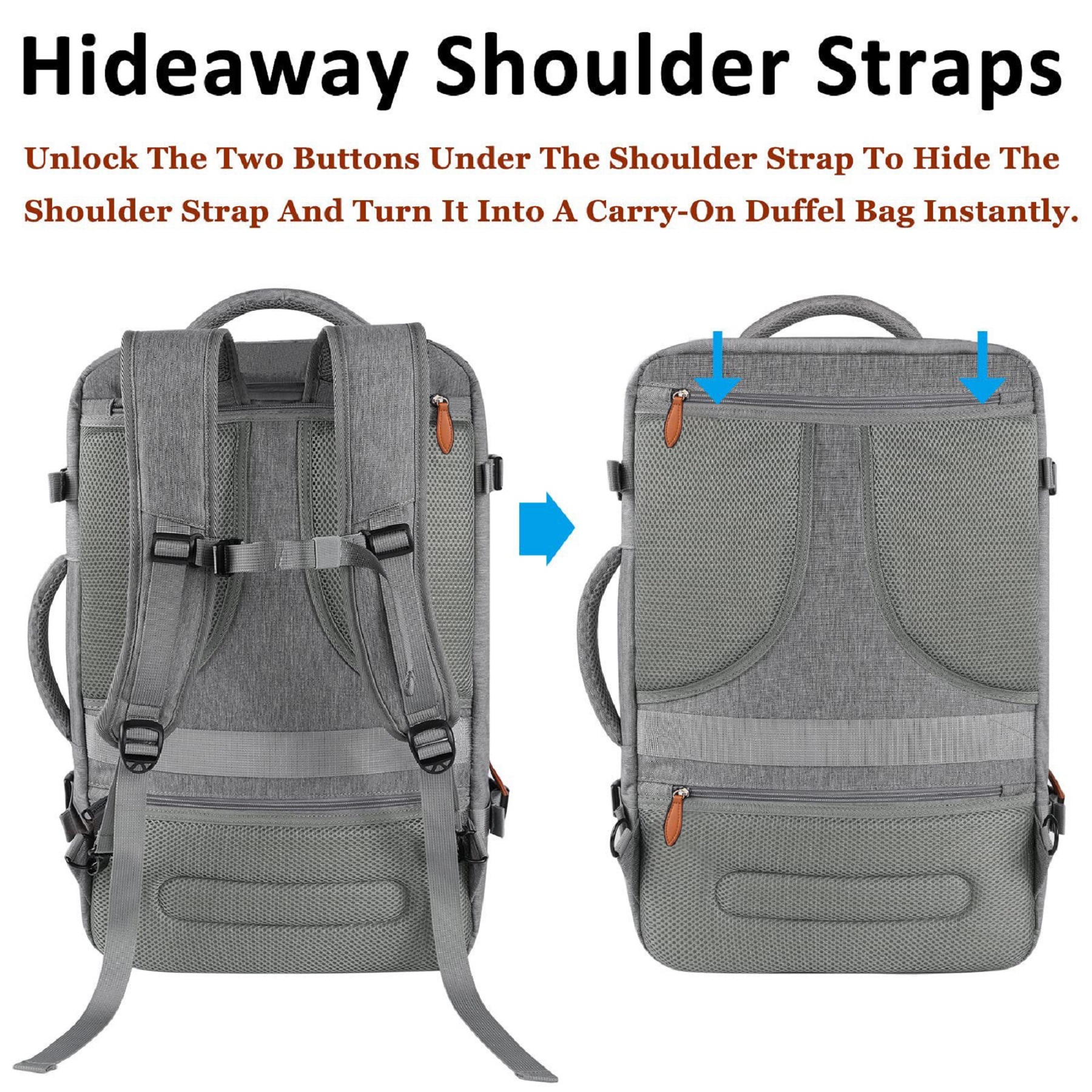 5 Pack Extra Large 40L Flight Approved Travel Backpack 8