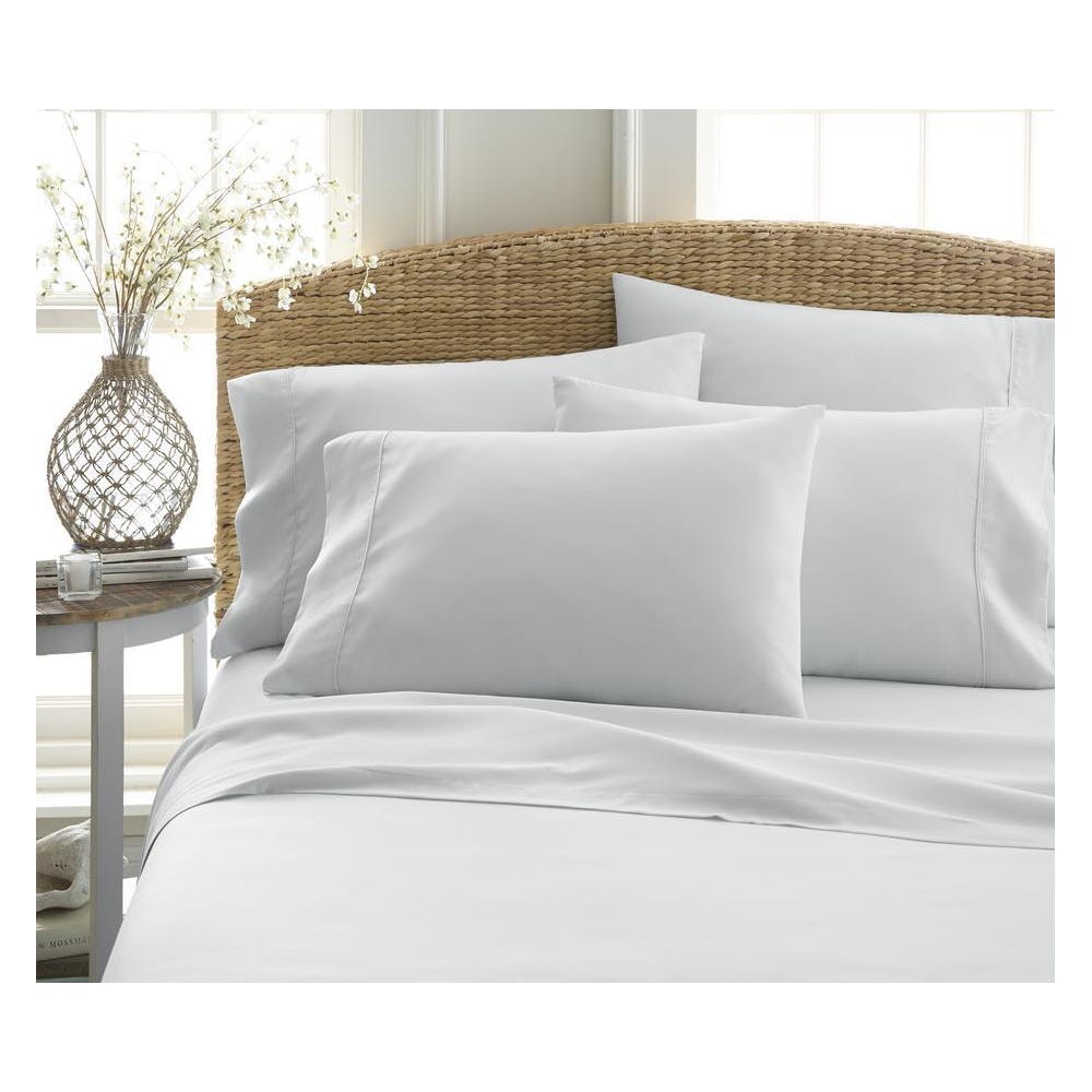 Double Brushed Sheet Sets - Light Gray Queen 6 Piece 1