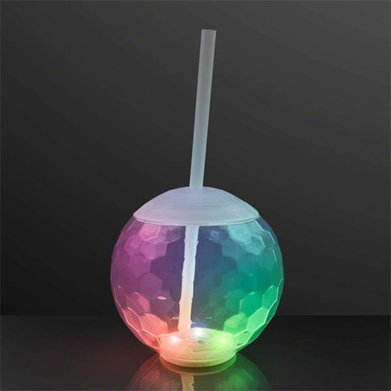 Glow Ball Light Up Tumbler Cups With Straw 4
