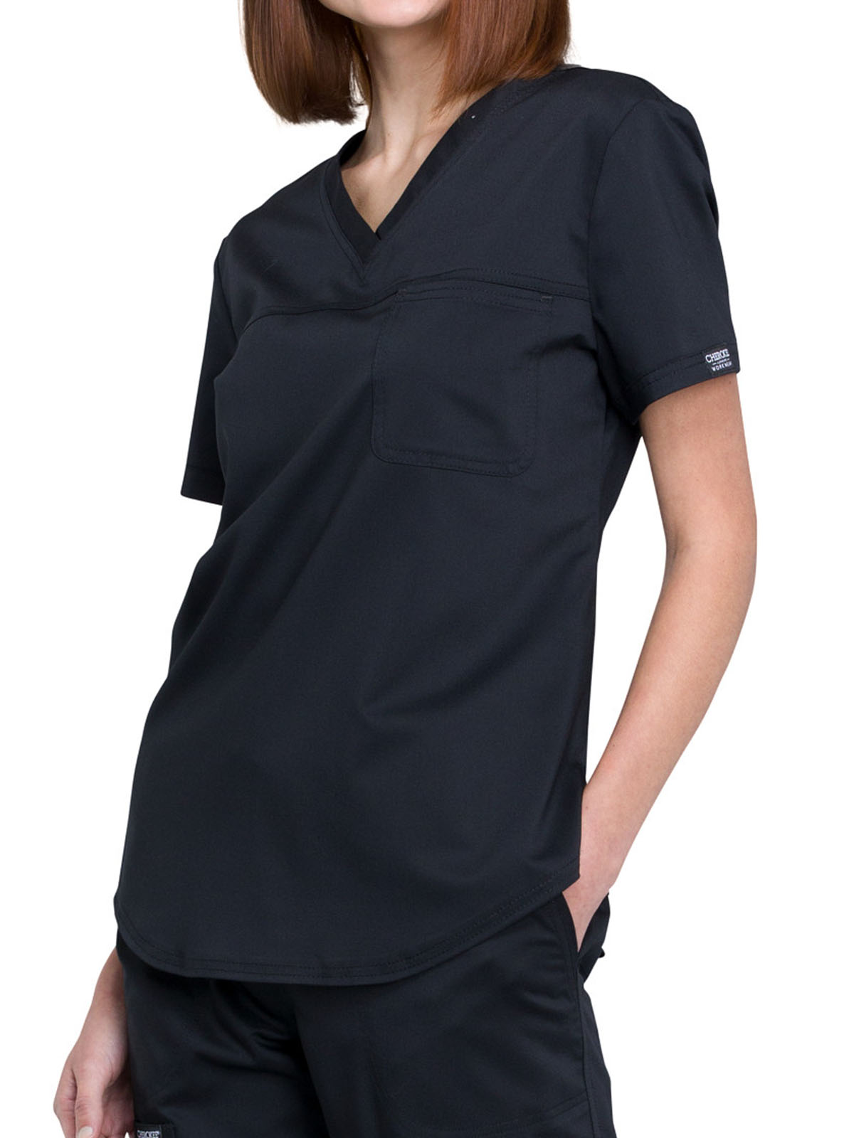 Cherokee - Workwear Revolution - Women's 1-Pocket Tuckable V-Neck O.R. Top 1