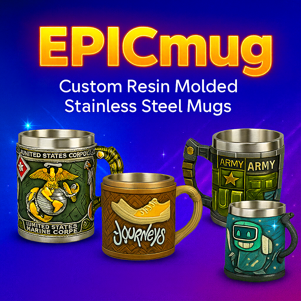 EpicMug Customizable Resin Molded Exterior Mug - Stainless Steel 450ML 13