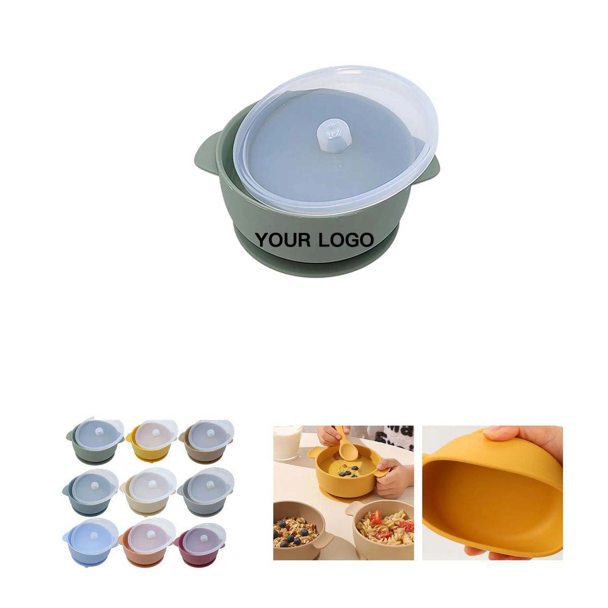 Silicone Toddler Bowl with Lid and Suction Base 10