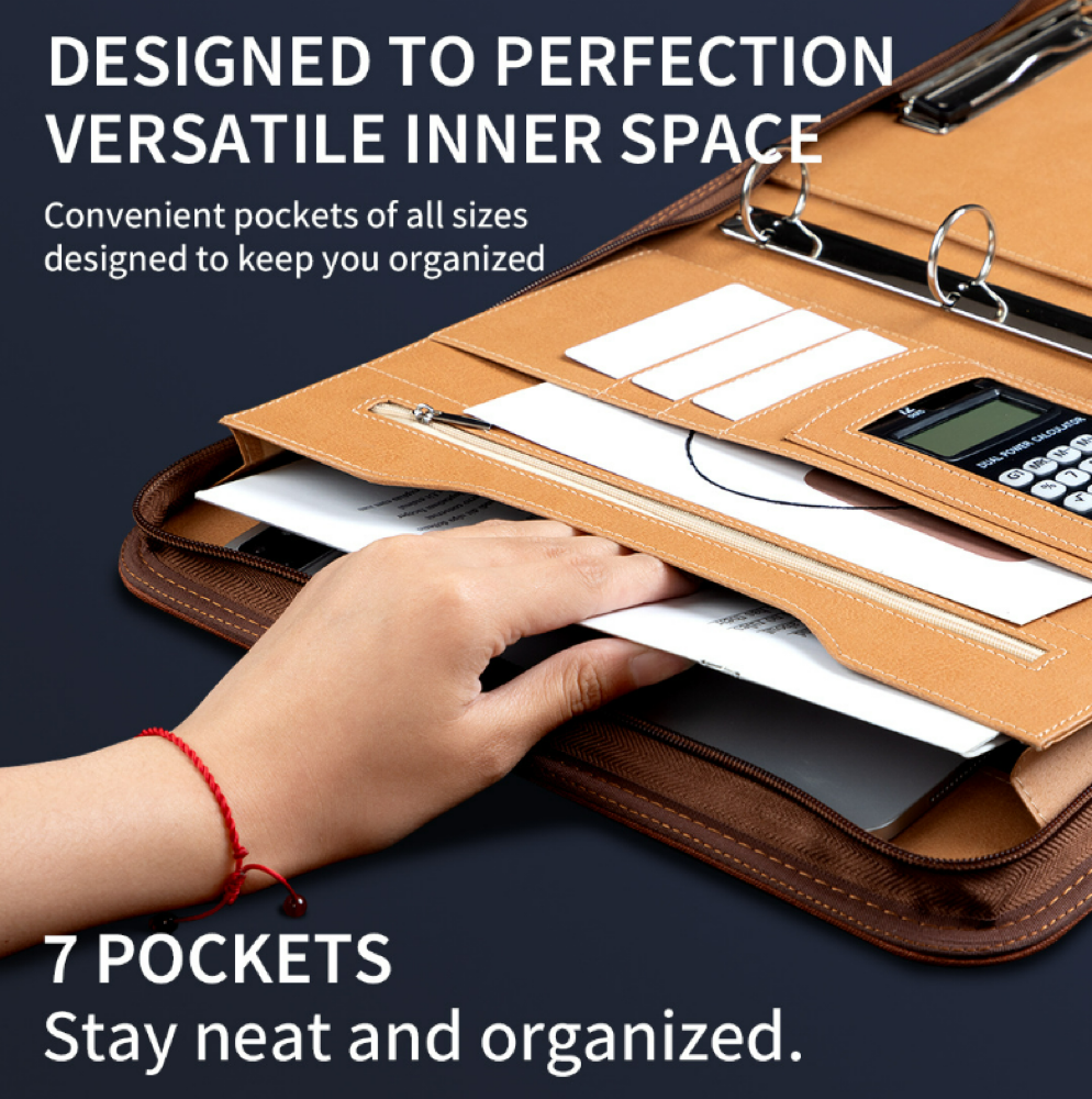 Portable Business Multifunction A4 PU Leather Briefcases 3