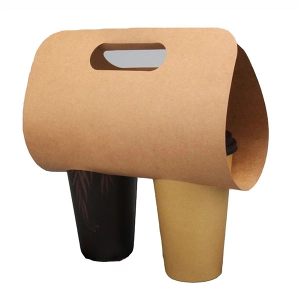 Kraft Paper Coffee Cup Holder 2