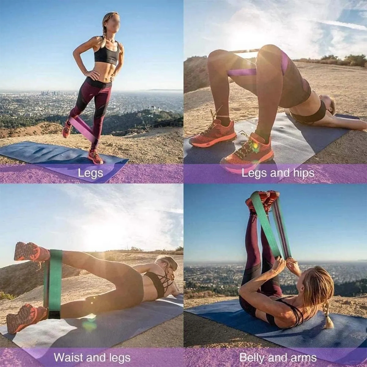 Custom Yoga Pilates Fitness Exercise Resistance Flexbands 3