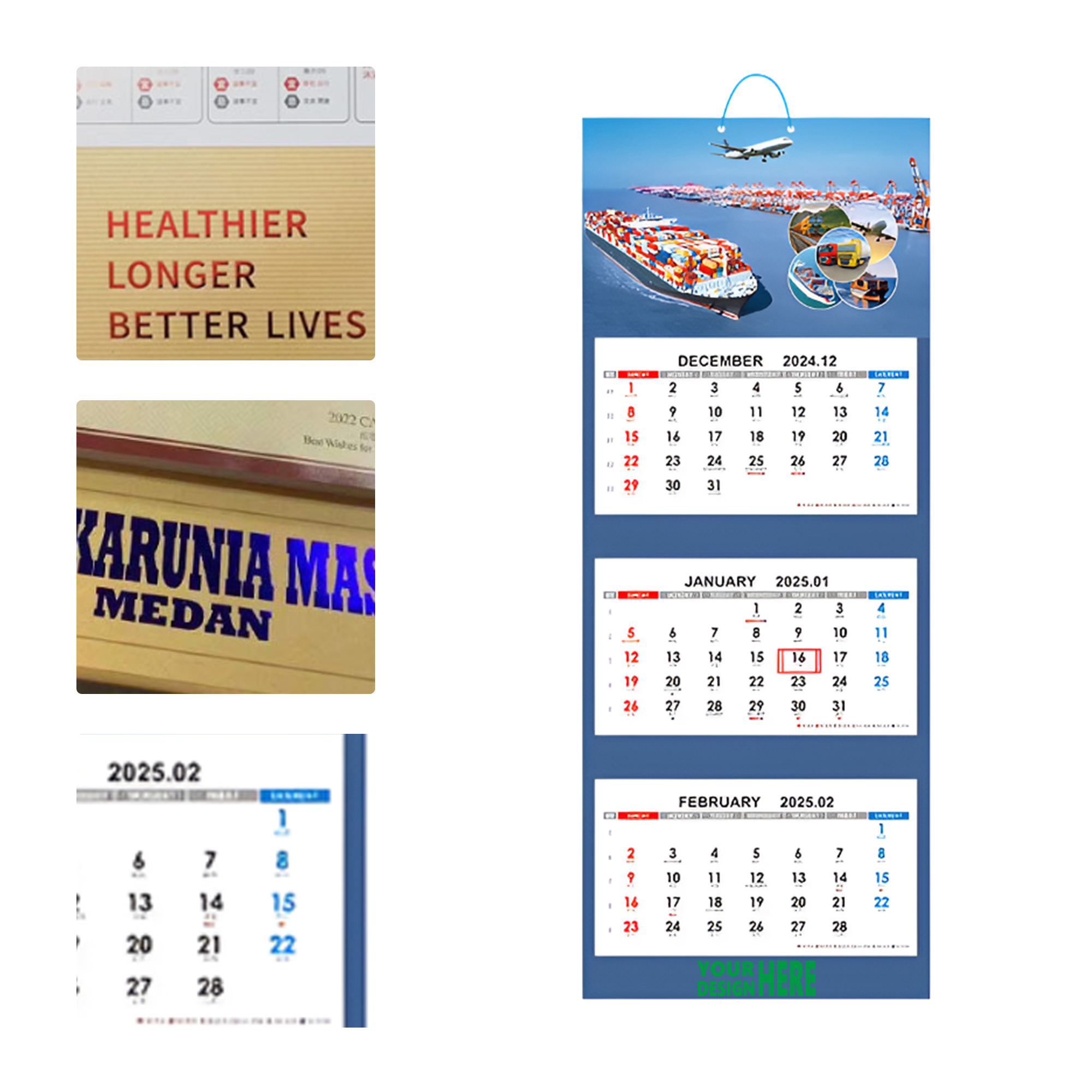 MOQ 50 Custom Wall Calendar with Monthly Pages for 2025 3