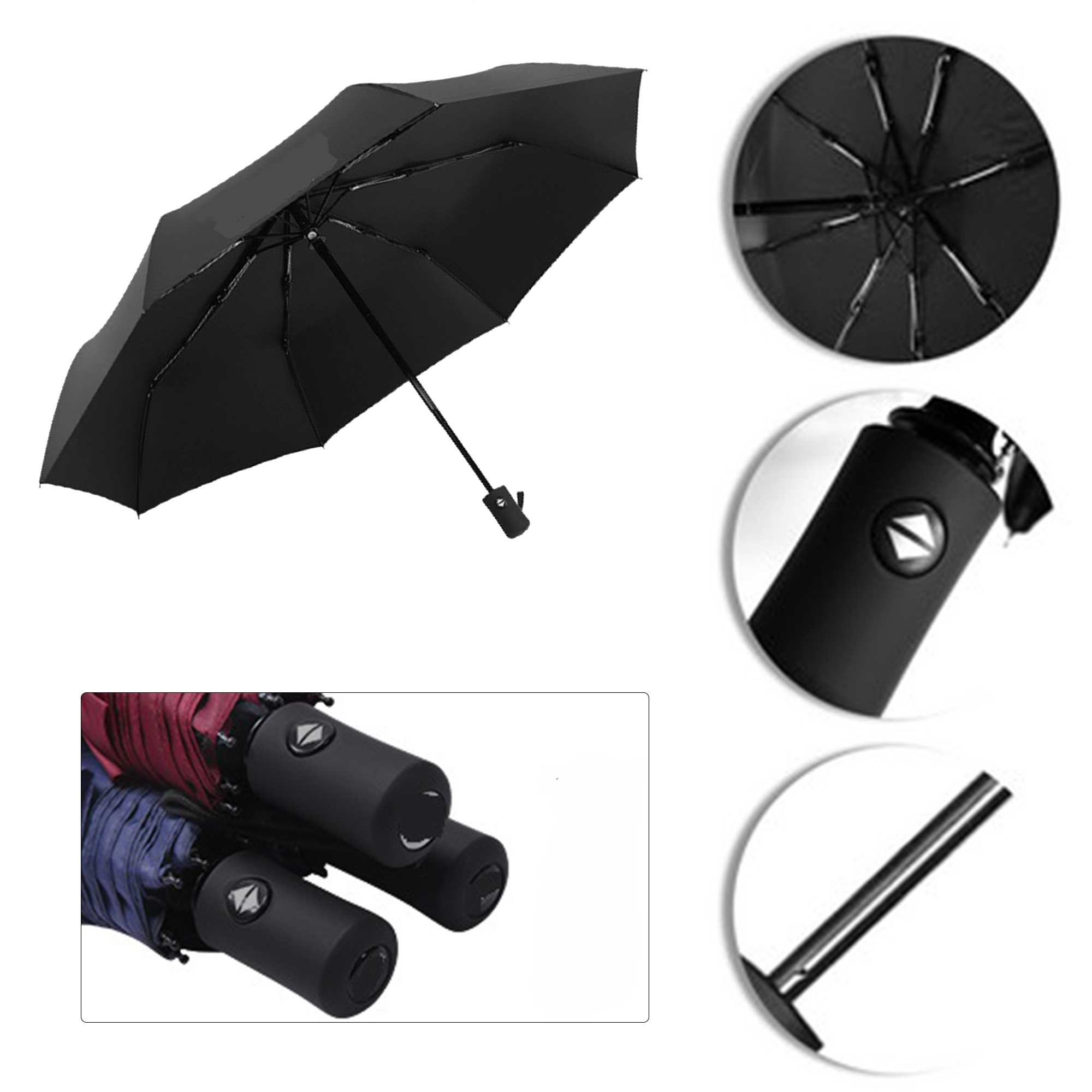 Automatic 8 Rib Folding Umbrella 2