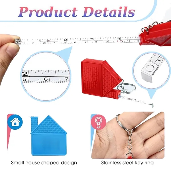 Mini Retractable House-Shaped Tape Measure Key Chain 4