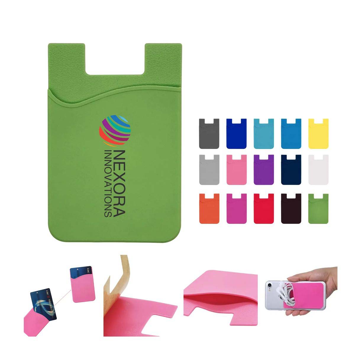 Flexible Silicone Card Pocket for Smartphones 5