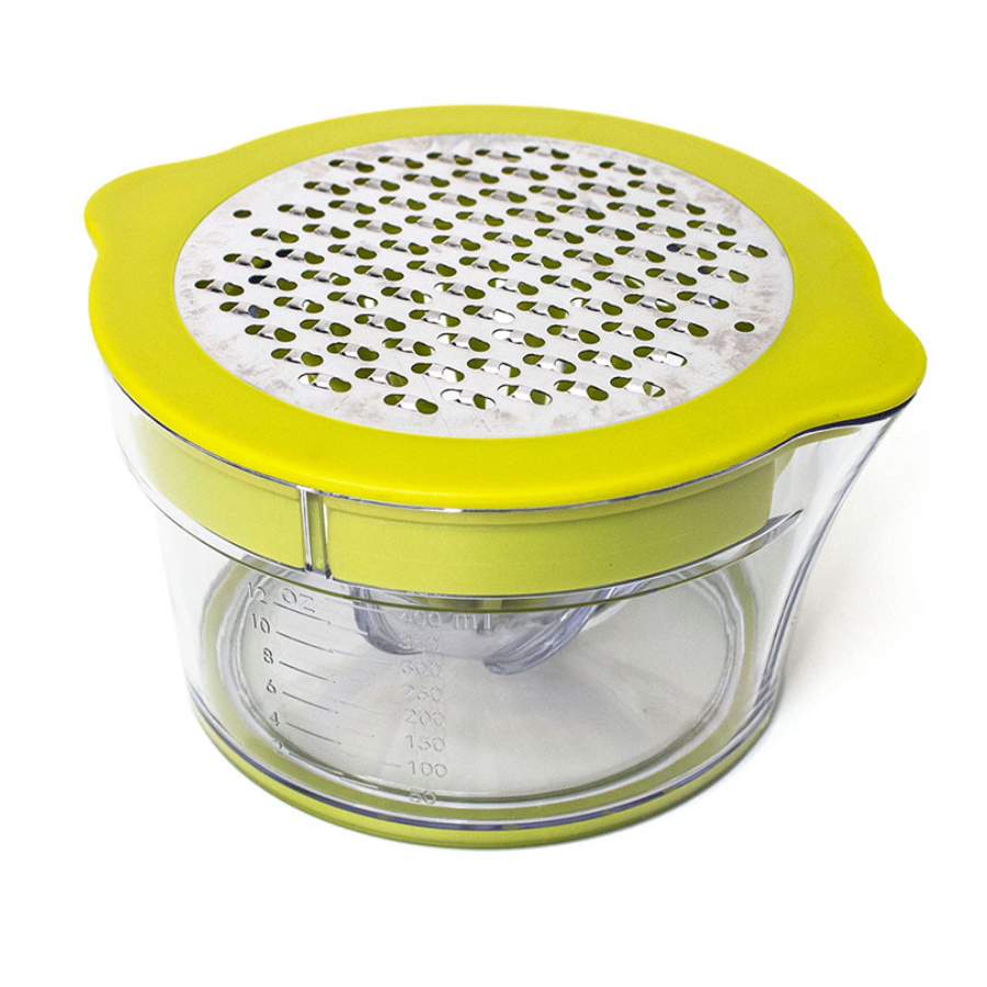 Manual Juicer / Fruit Squeezer with 17oz Built-in Strainer Measuring Cup and Grater 11