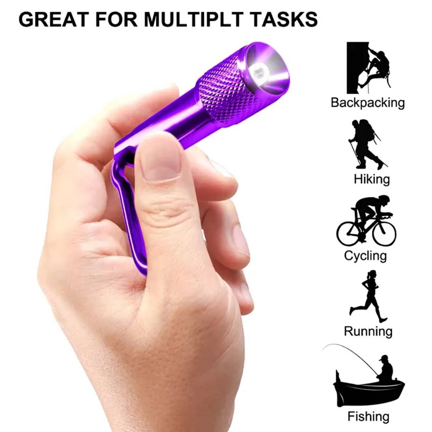 Mini LED Keychain Flashlight with Carabiner Clip 11