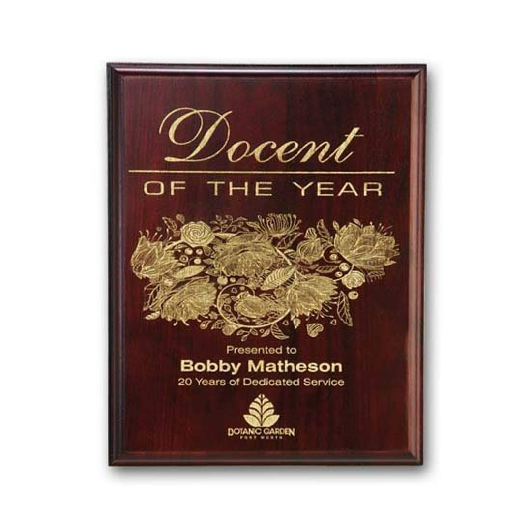 Laser Engraved Plaq - Mahogany 7
