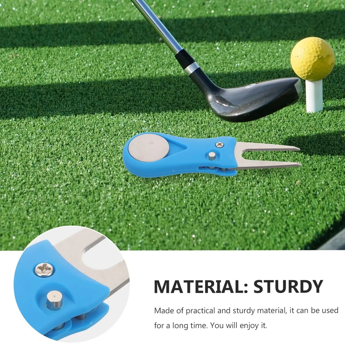 Golf Repair Tool with Pop-up Button & Magnetic Ball Marker 5