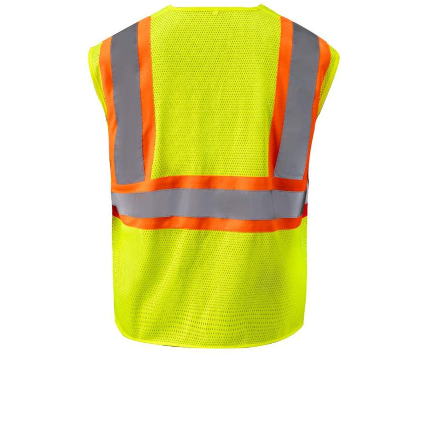 3.8 Oz. Polyester Class 2 Color Block Reflective Tape Safety Vest With Pocket 3