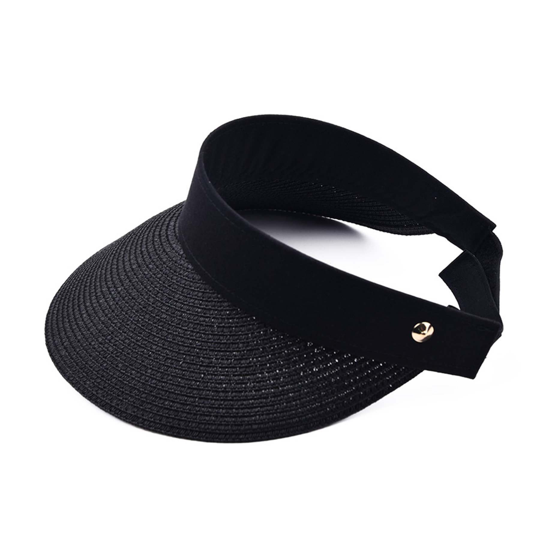 Women Straw Sun Visor Hat Wide Brim Summer Beach Cap 4