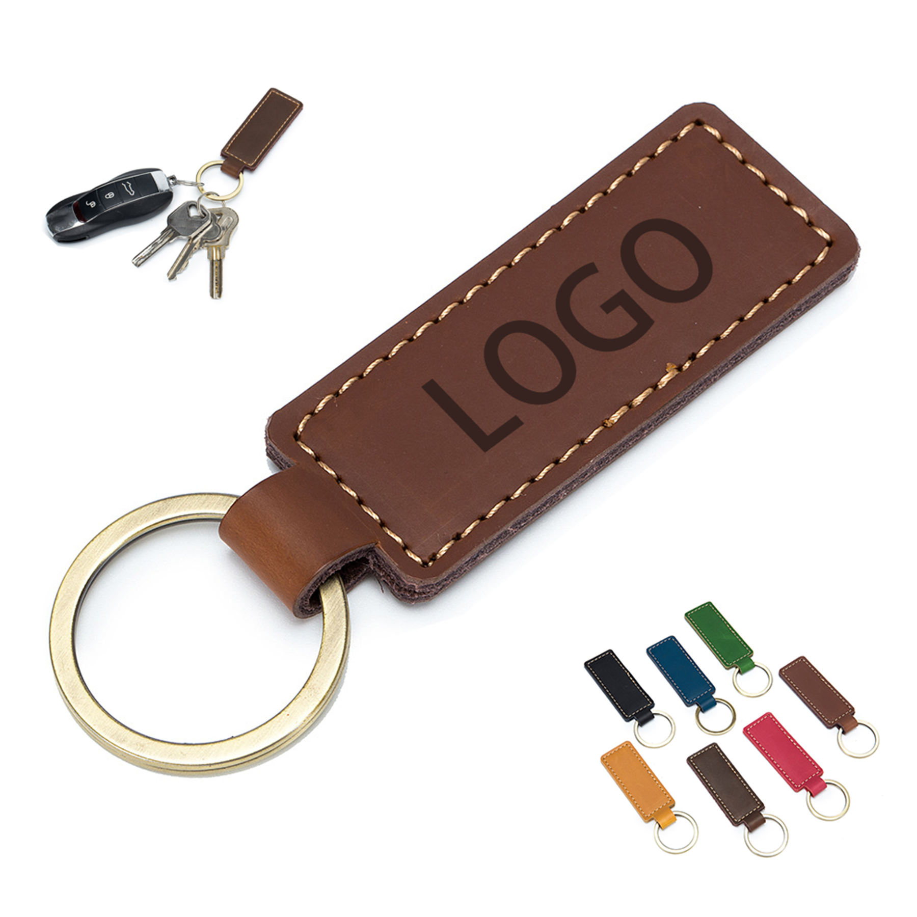 PU Laserable Leather Key Tag MOQ 100pcs 3