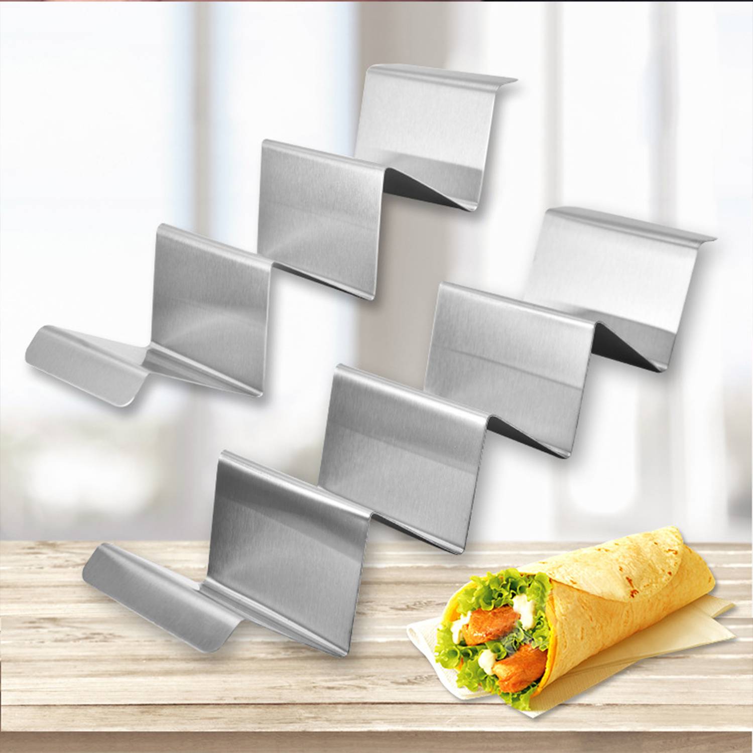 W-Shaped Stainless Steel Tortilla Holder 3