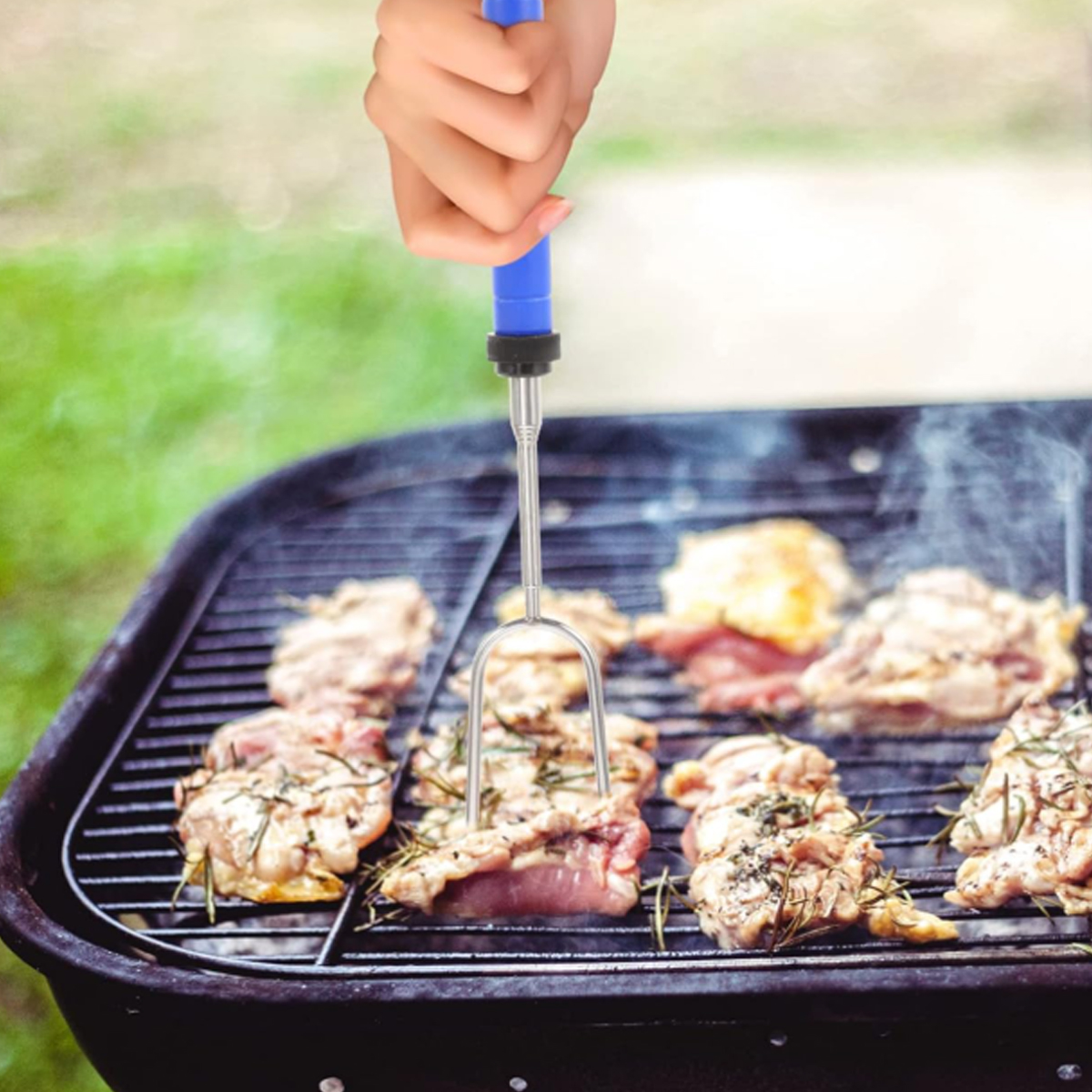 Telescopic Roasting Fork with Rubber Grip Handle 3