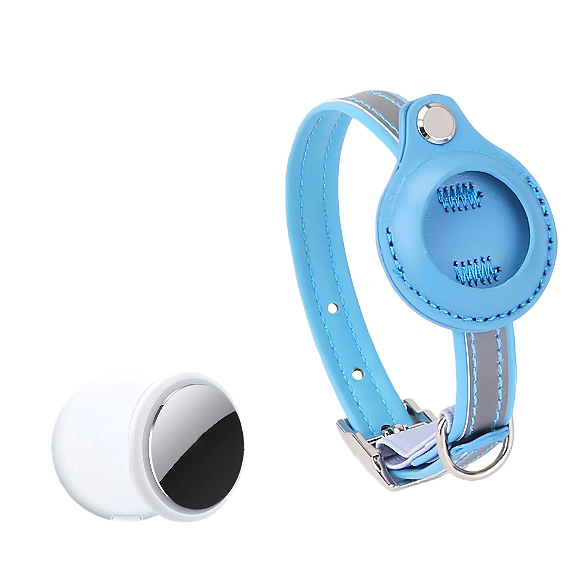 Night Safe Reflective Pet Cat Tracking Collar Set 2