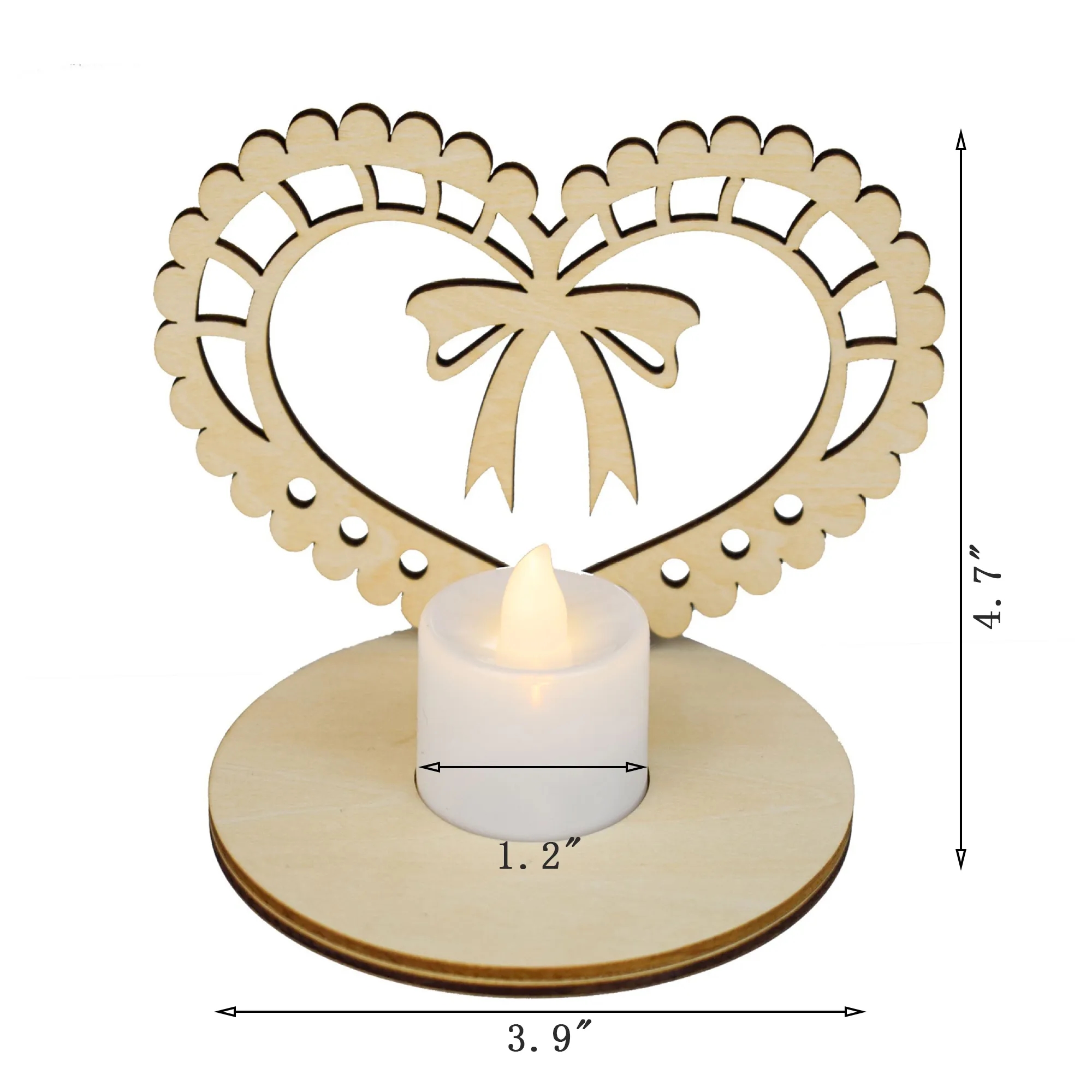 Wood Candle Holders with Tea Light 6
