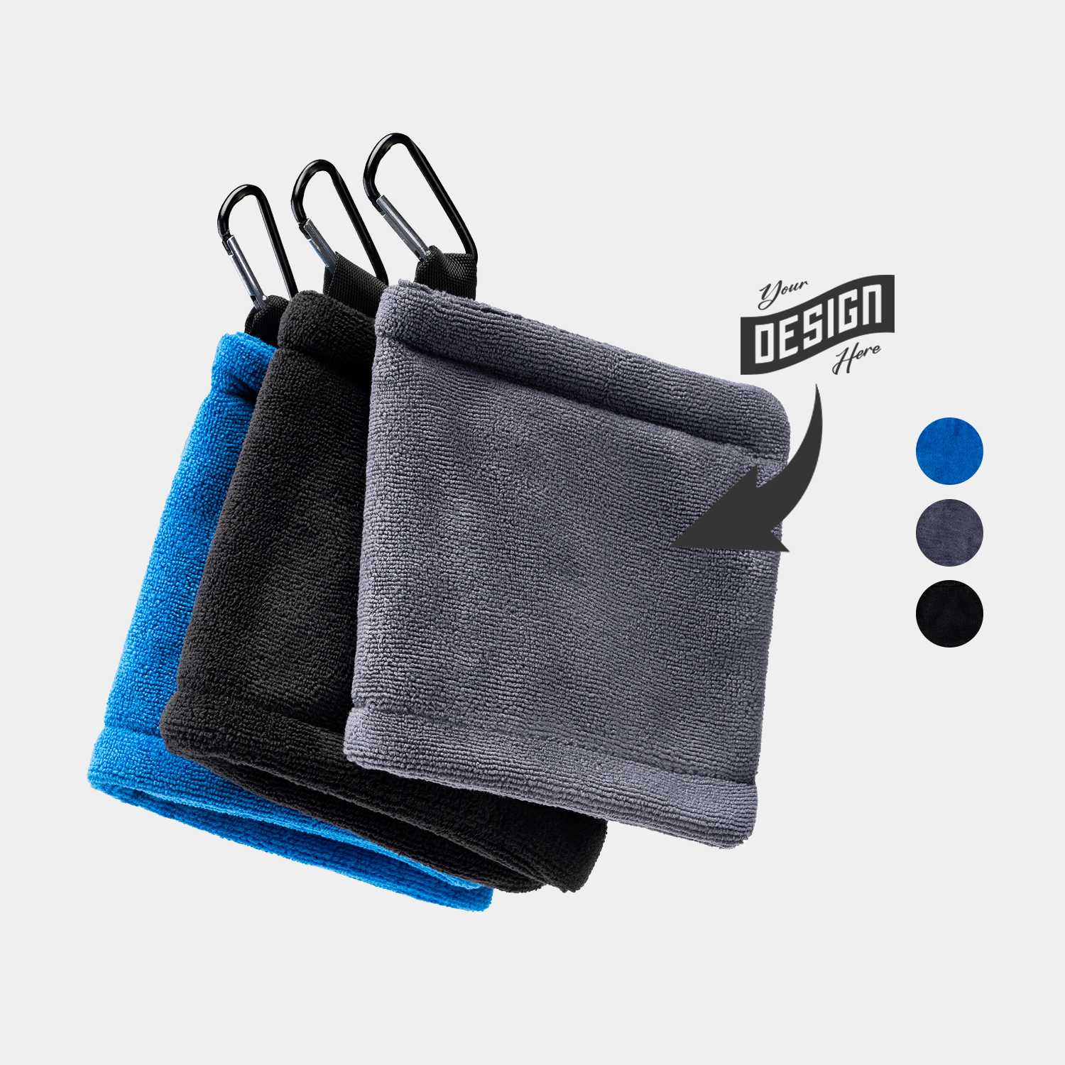 TiTUS® Microfiber Golf Ball Towel with Carabiner Clip 1