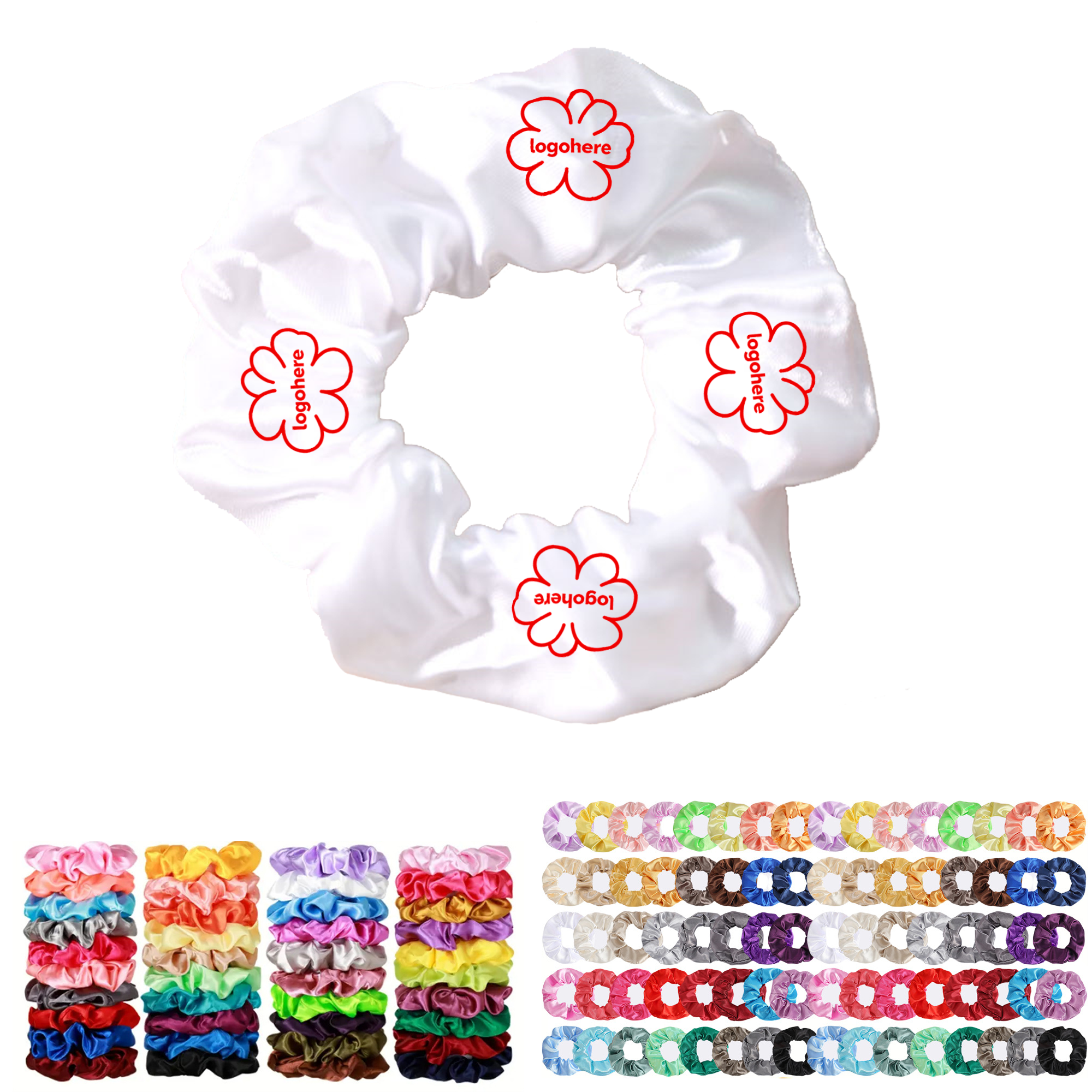 Custom Slip Resistant Satin Scrunchies 3