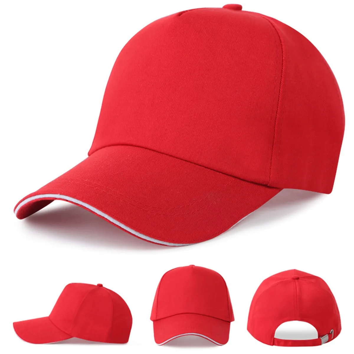 Adjustable Cotton 6 Panel Baseball Cap 2