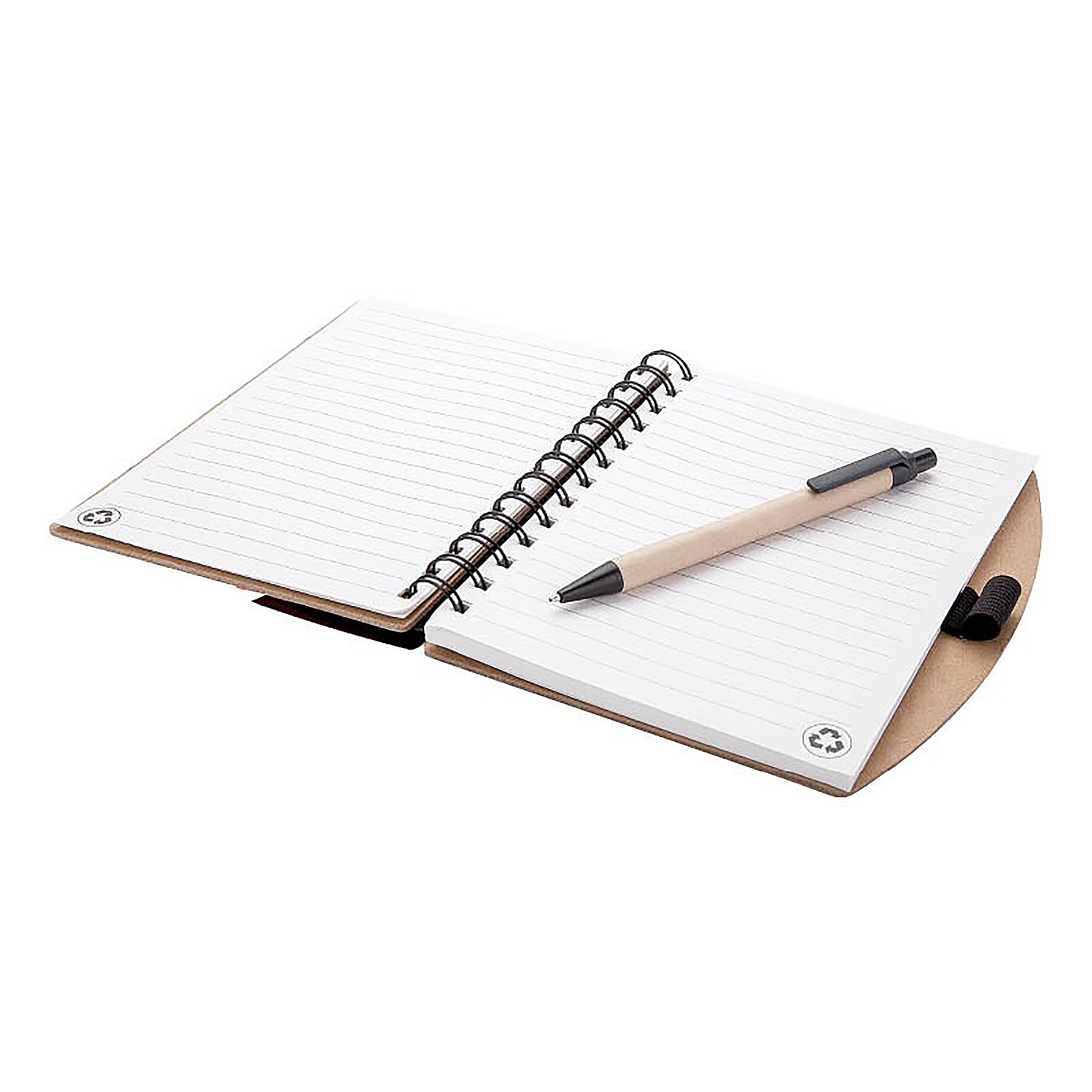Moq100 Spiral Kraft Cover Notebook With Pen/Sticky Note 10