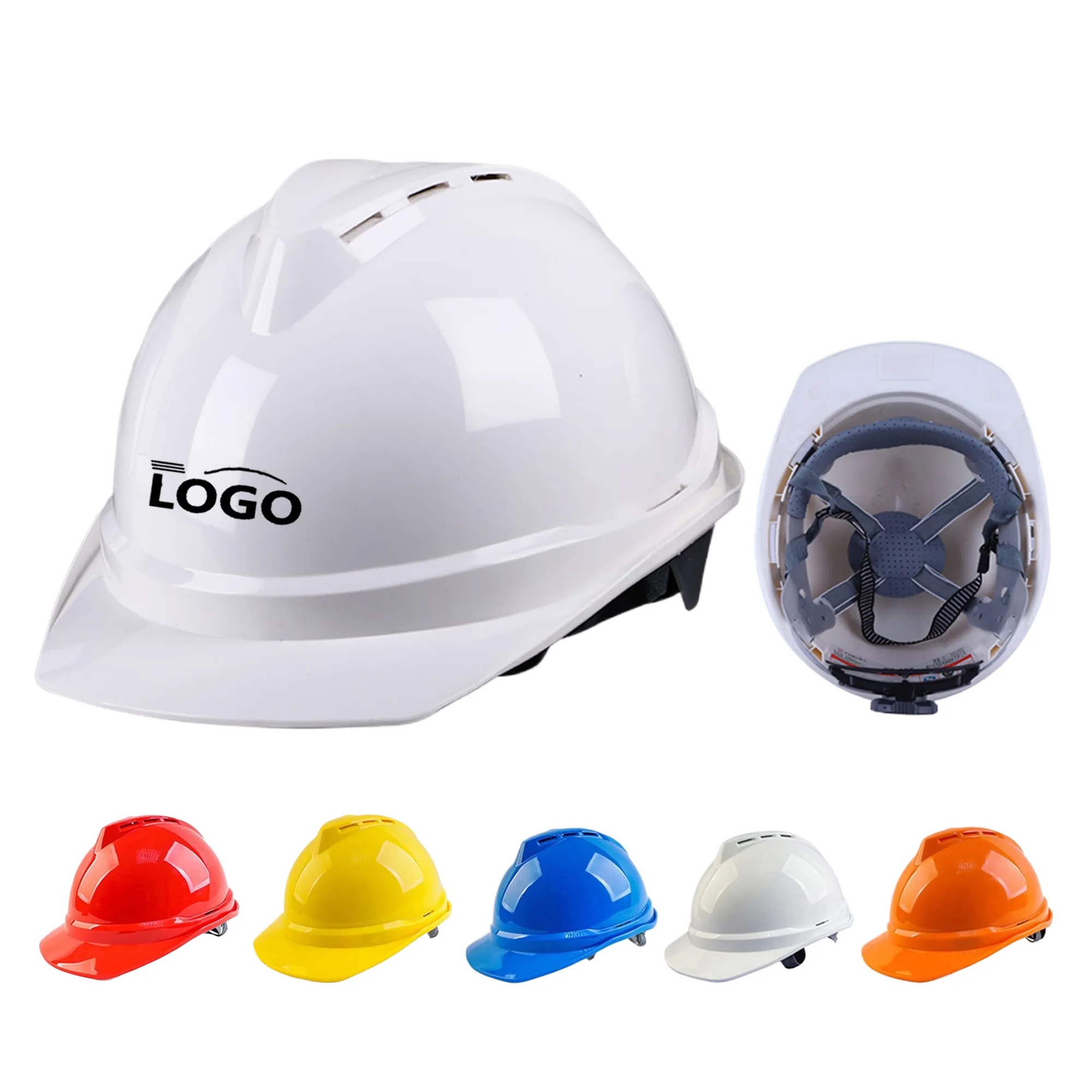 MOQ10 Reinforced Breathable ABS Vented Safety Helmet 3