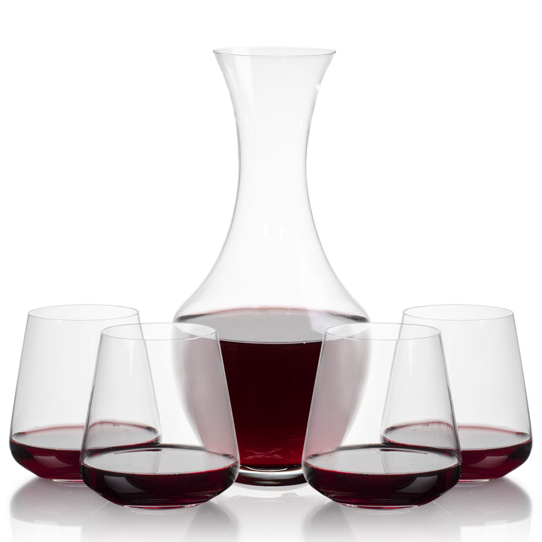 Oldham Carafe & Breckland Stemless Wine 4