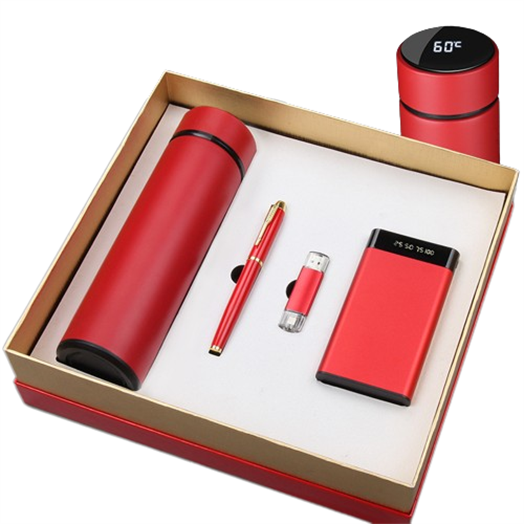 Thermos/Ballpoint Pen/USB Drive/Power Bank Gift Set 7