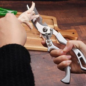 Curved Blade Kitchen Scissors Stainless Steel With Bottle Opener 11