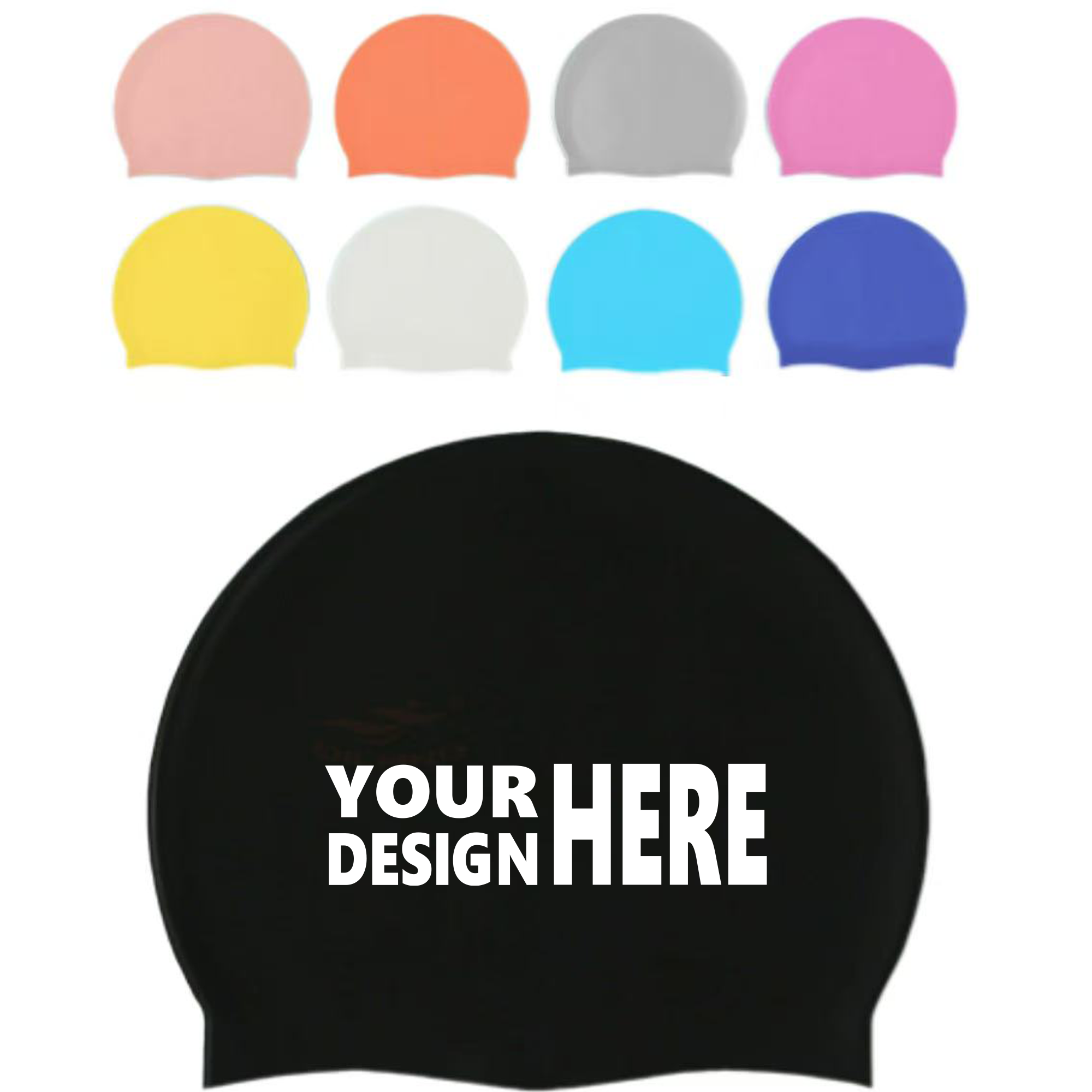 Silicone Swimming Cap with Multiple Colors 2
