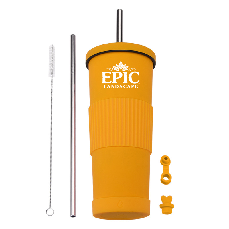 Straw Insulated Tumbler Stainless Steel with Lid 7