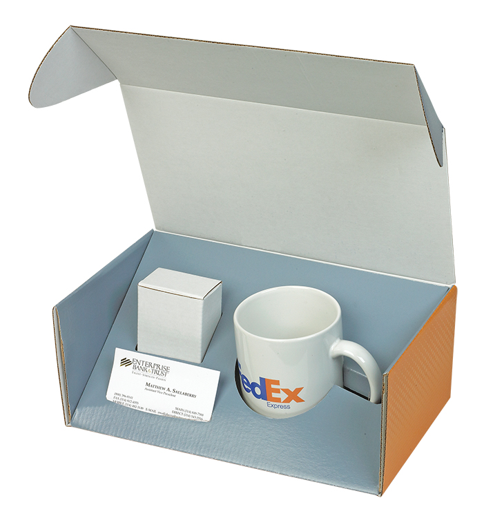 10" X 6" X 4" - E-Flute Mug Box with Small Treat Box 1