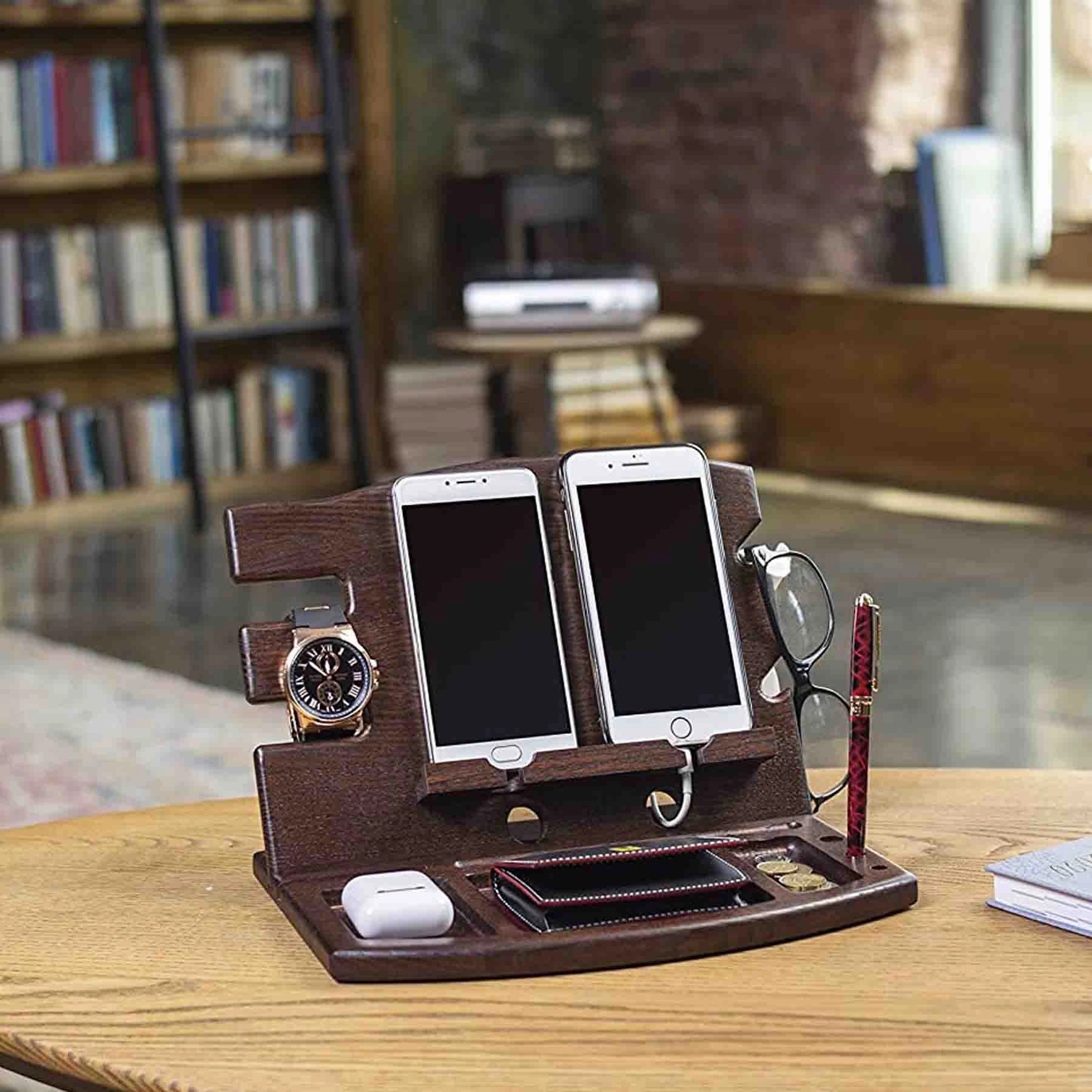 Wood Docking Station Desk Accessories 5