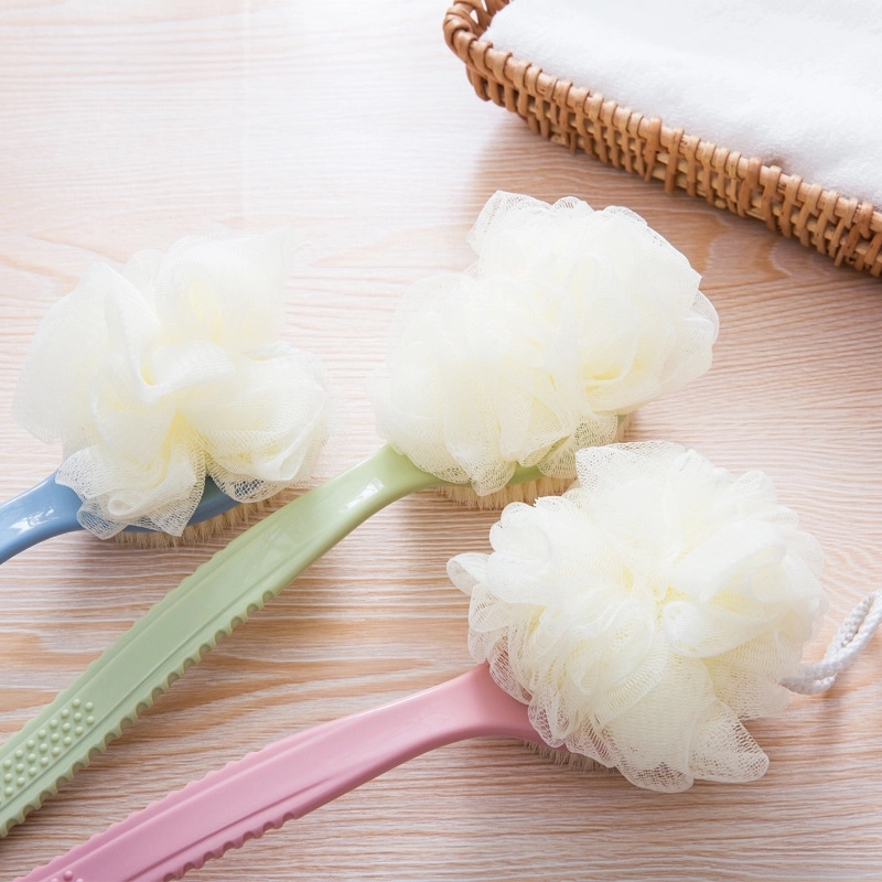 Loofah And Bristles Shower Sponge Brush 4