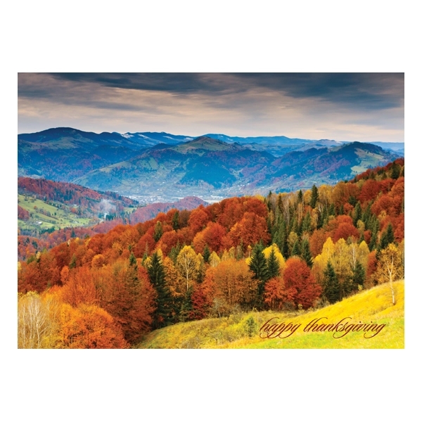 Glorious View! Mountain Top Thanksgiving Card 1