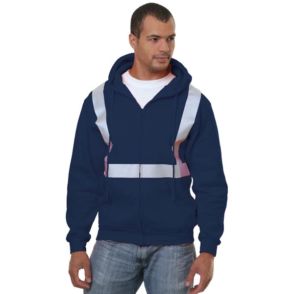 Full Zip Hoodie Solid Striping, custom hoodie or sweatshirt with logo imprint 7