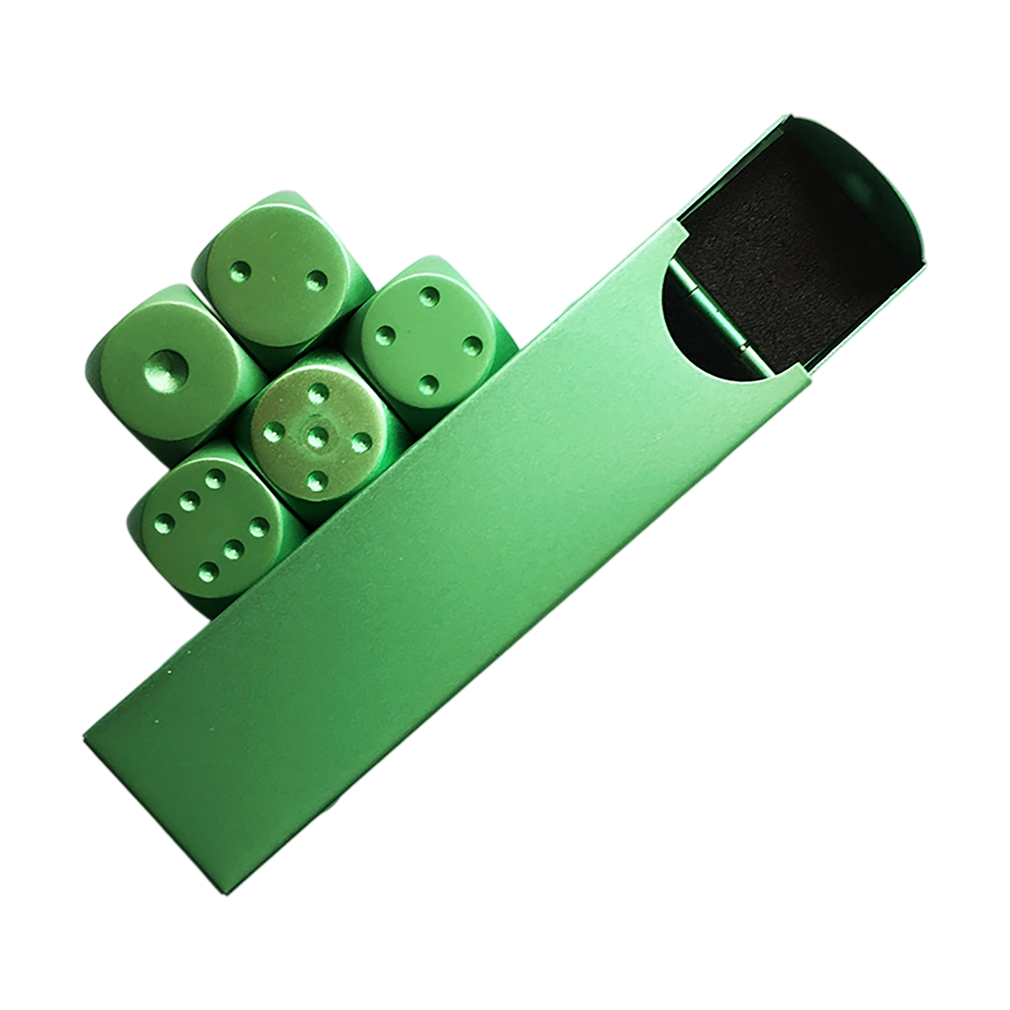 Aluminum Alloy Gaming Dice Set With Metal Case Five Piece 6