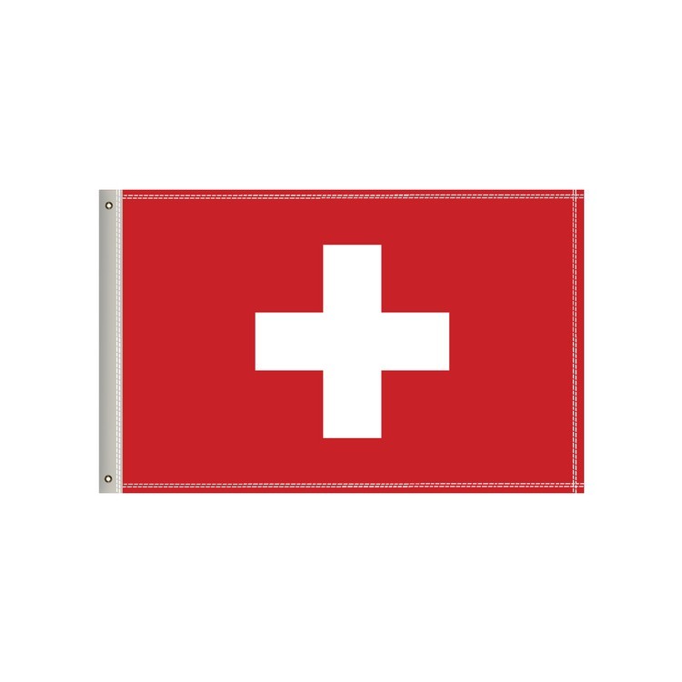 National Flag, Switzerland, Double-Sided - 36"W x 24"H 1
