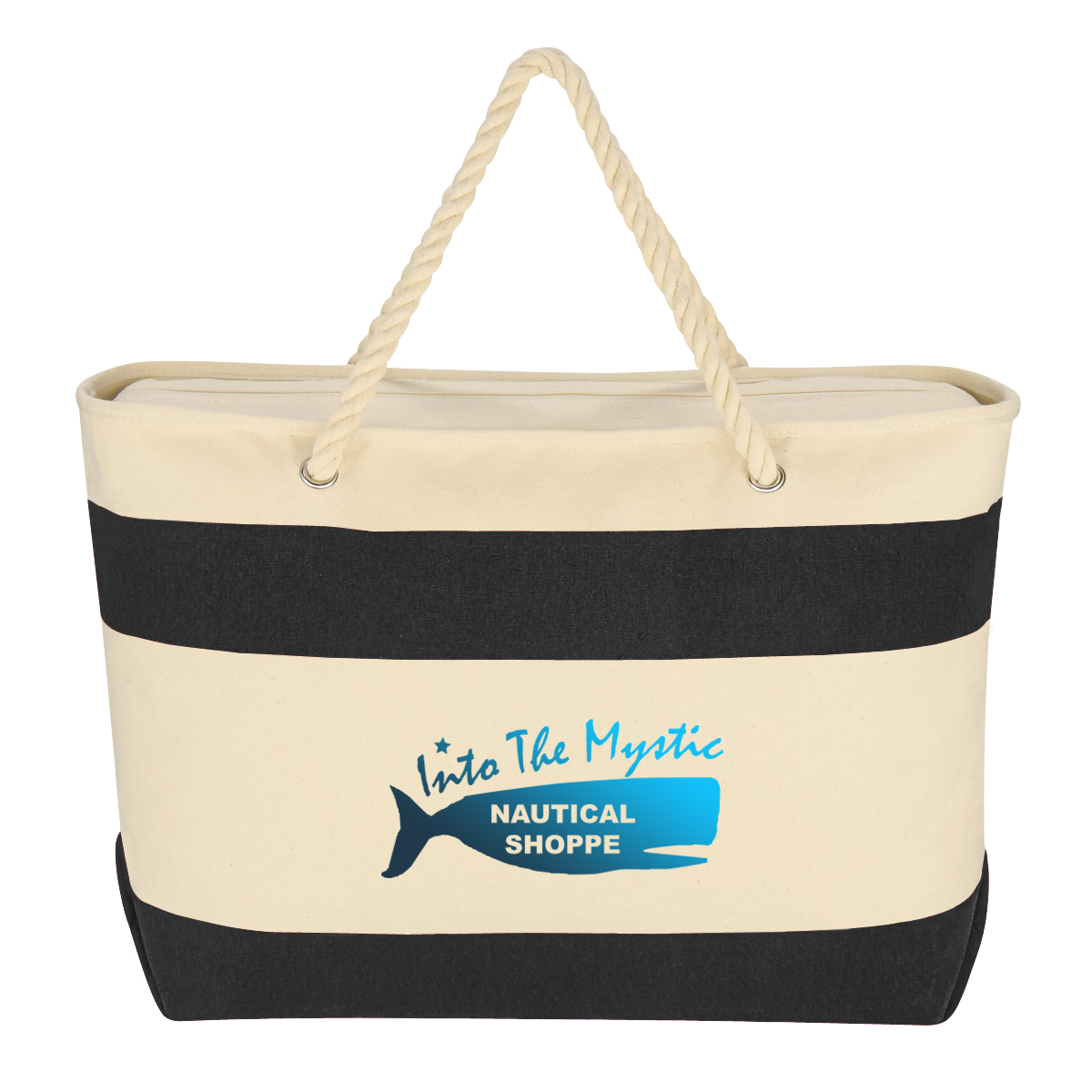 Large Cruising Tote Bag With Rope Handles, custom tote bag with logo imprint 3
