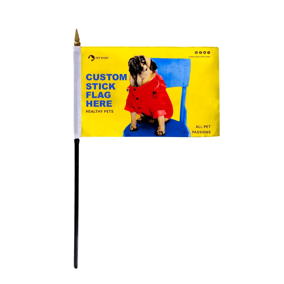 4" x 6" Custom Stick Flag Digital Print 2